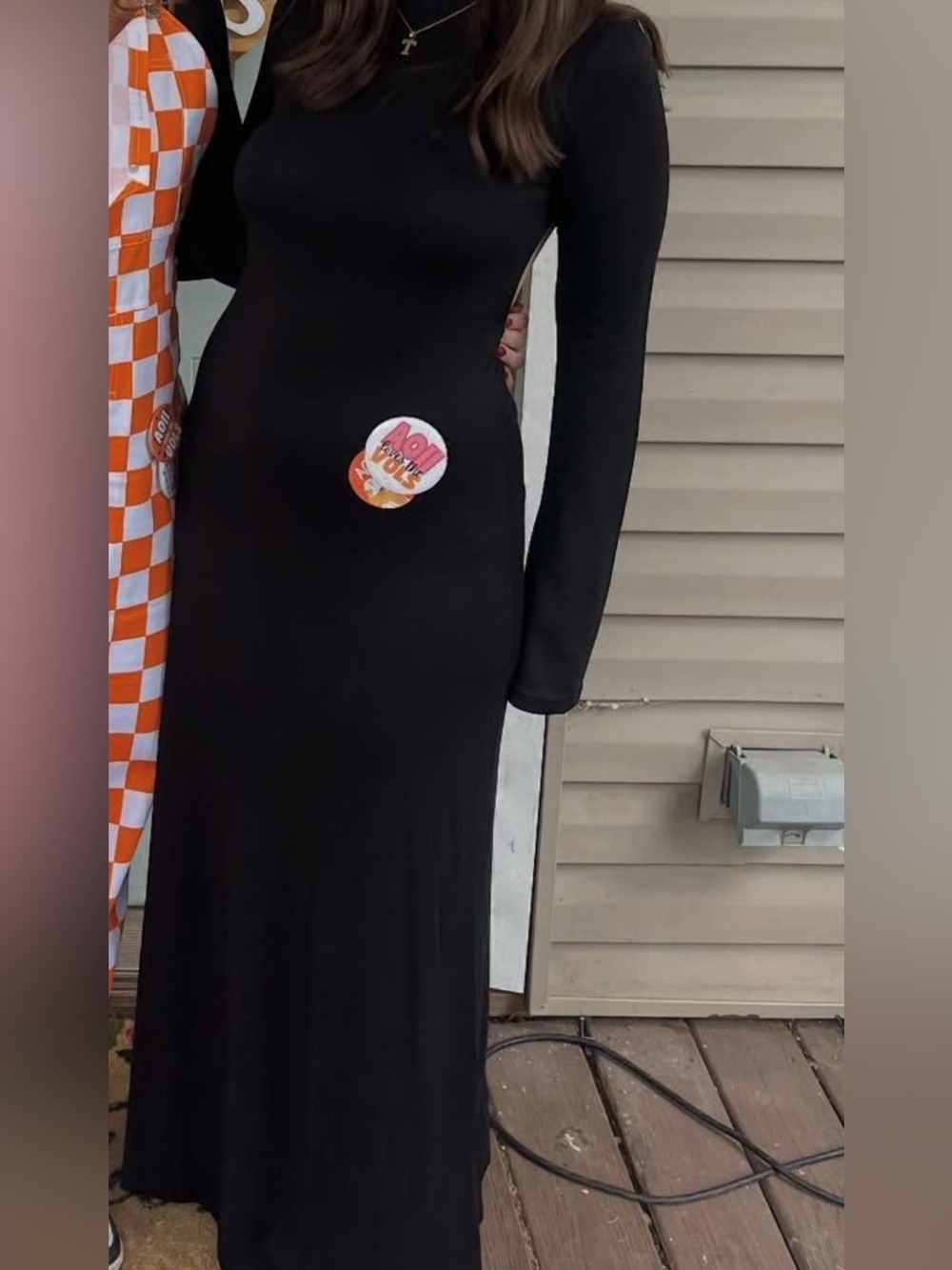 Classic Black Long-Sleeve Maxi Dress